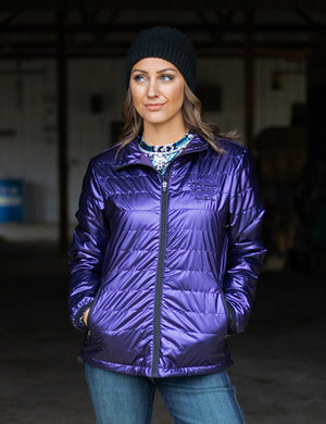 COWGIRL TUFF Women's Purple with Black Embroidery Jacket
