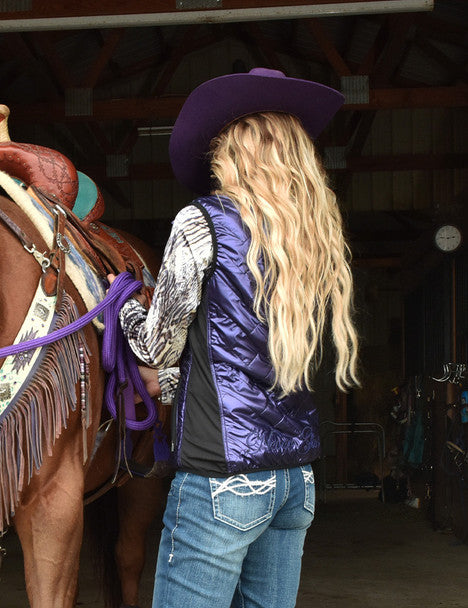COWGIRL TUFF Women's Purple with Embroidery Logos Vest