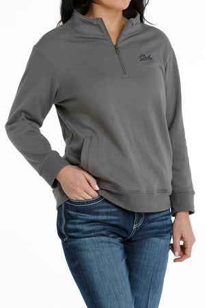 CINCH Women's Gray Quarter Zip Pullover