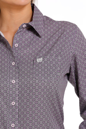 CINCH Women's ARENAFLEX Lilac Button-Down Western Shirt