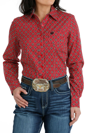 CINCH Women's Red Button Down Western Shirt