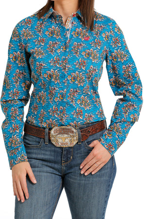 CINCH Women's Blue Button-Down Western Shirt