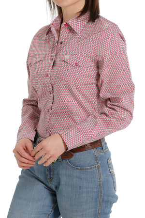 CINCH Women's Pink Snap Front Western Shirt