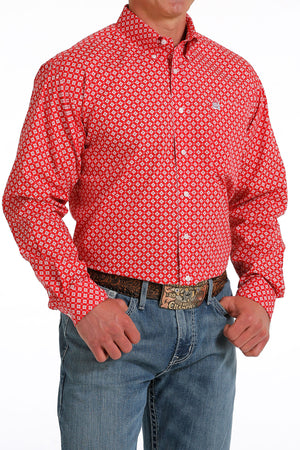 CINCH Men's Red Button-Down Western Shirt