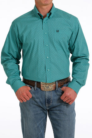 CINCH Men's Turquoise Button-Down Western Shirt