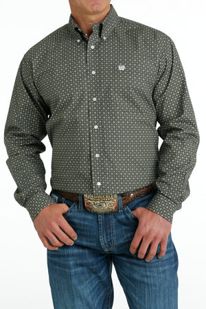 CINCH Men's Olive Button-Down Western Shirt