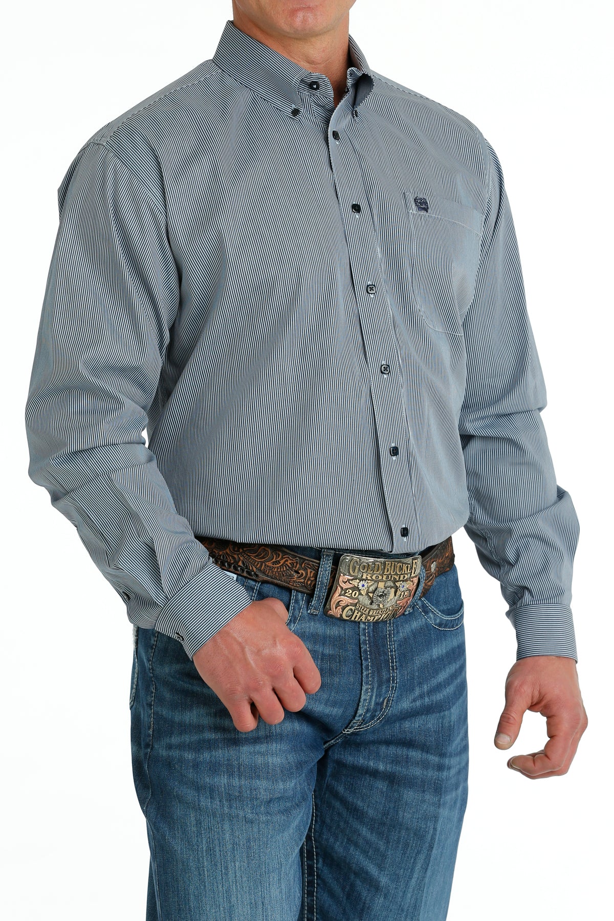 CINCH Men's Pinstripe Button-Down Western Shirt