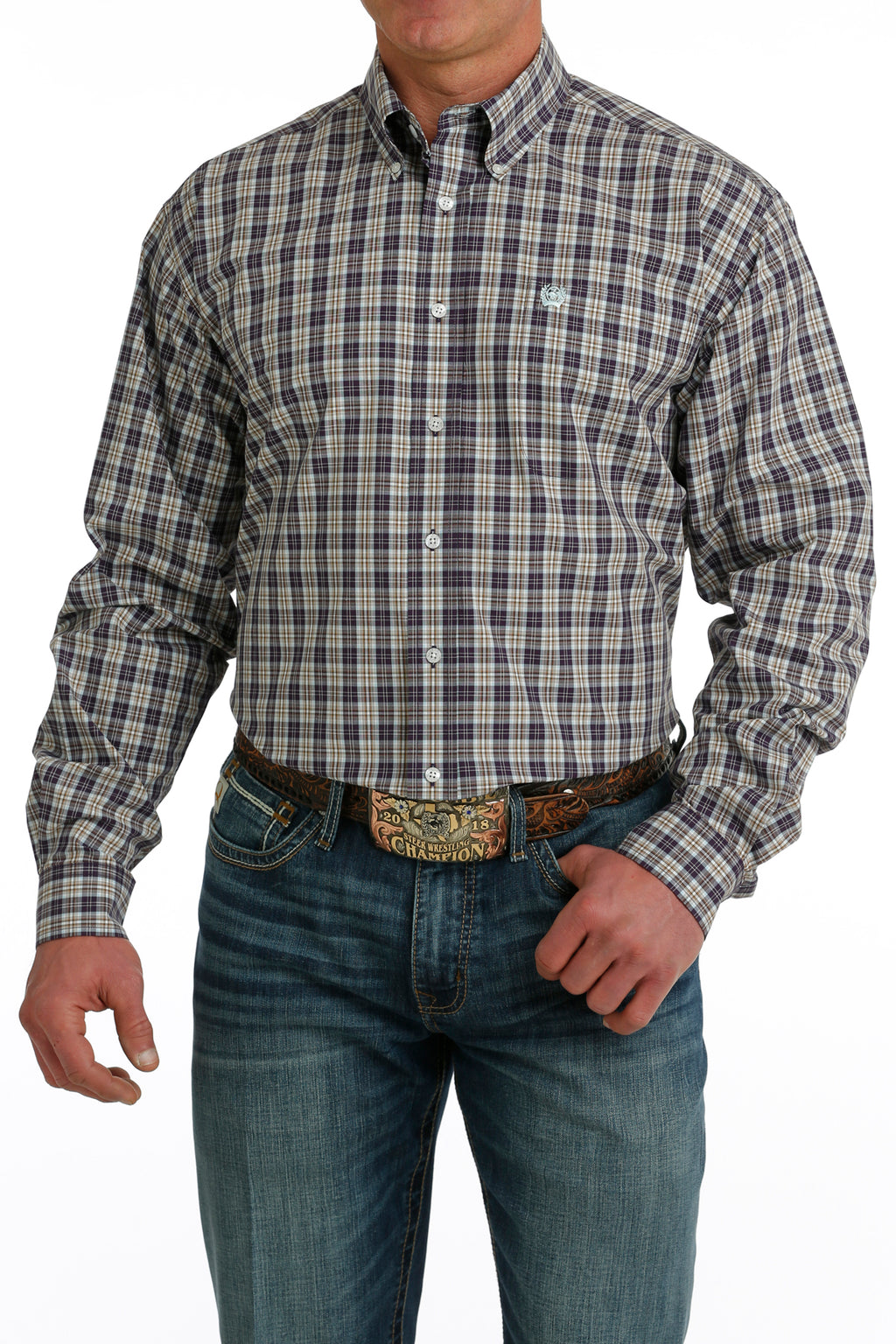 CINCH Men's Plaid Button-Down Western Shirt