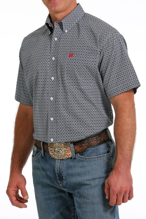 CINCH Men's Light Blue Short Sleeve Button-Down Western Shirt