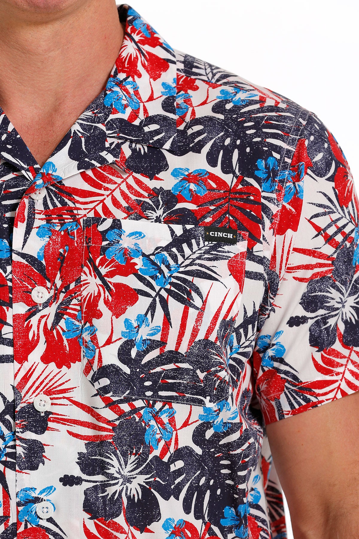 CINCH Men's Camp Hawaiian Short Sleeve Button-Down Western Shirt