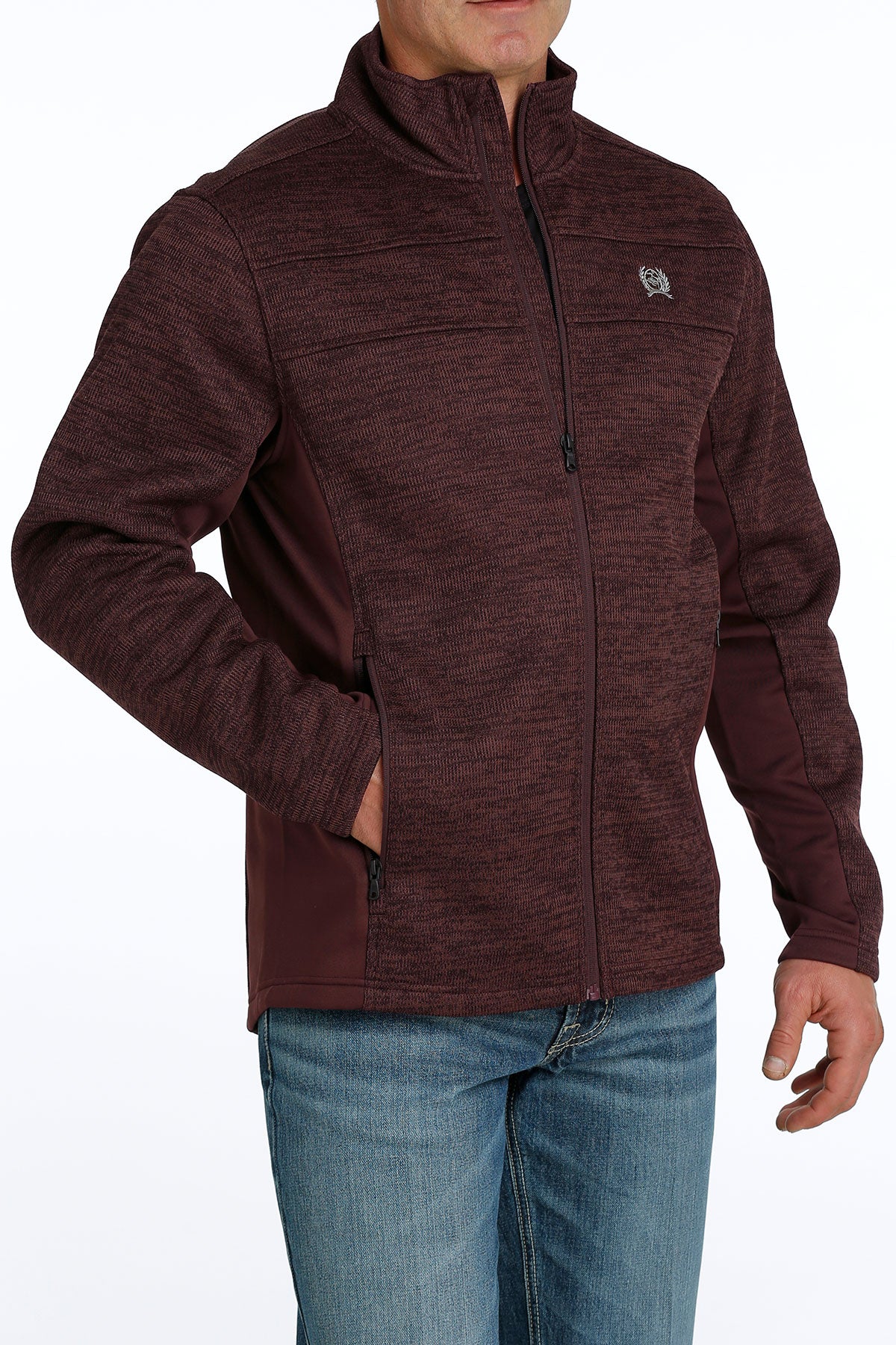 CINCH Men's Sweater Jacket- Burgundy