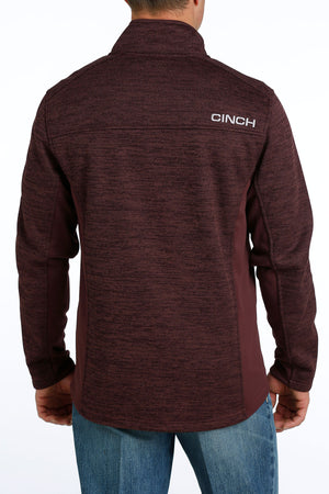 CINCH Men's Bonded Light Weight Sweater Jacket- Burgundy
