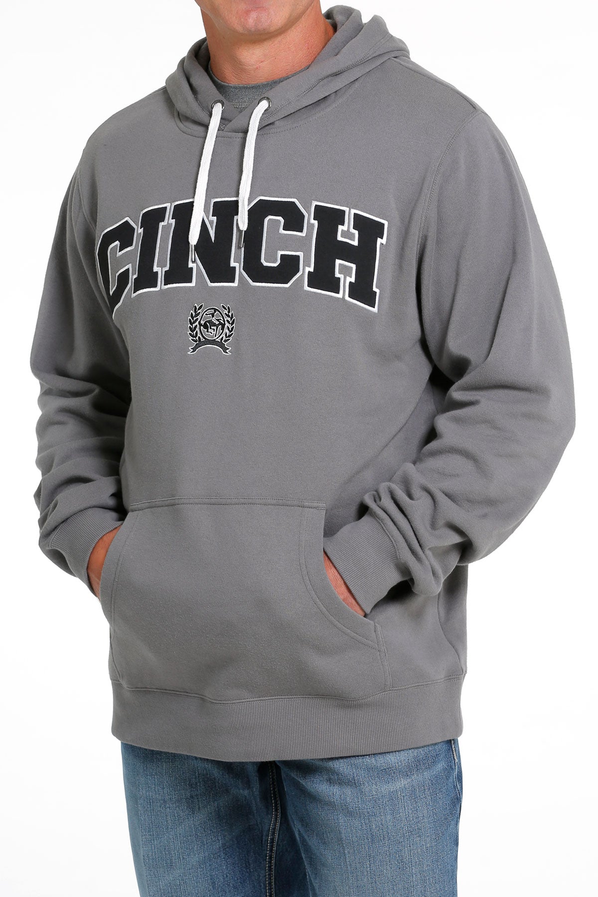 CINCH Men's Grey Pullover Hoodie
