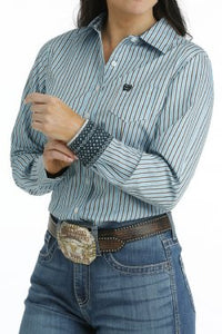 CINCH Women's Tencel Pinstripe Button-Down Western Shirt