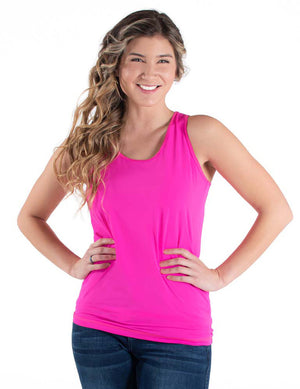 COWGIRL TUFF Women's Hot Pink Breathe Instant Cooling UPF Racerback Tank