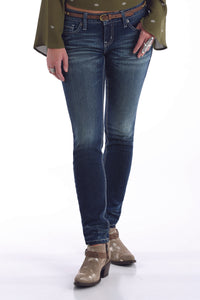 CRUEL GIRL Women's Abby Dark Stonewash Skinny Jean