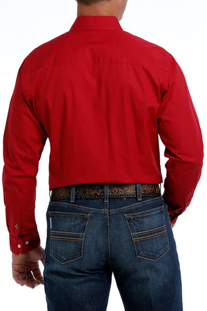 CINCH Men's Modern Fit Red Button-Down Shirt