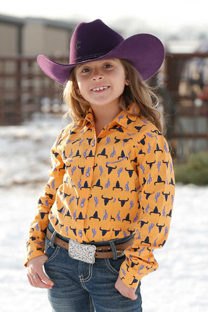 CRUEL GIRL Girl's Gold Snap Western Shirt