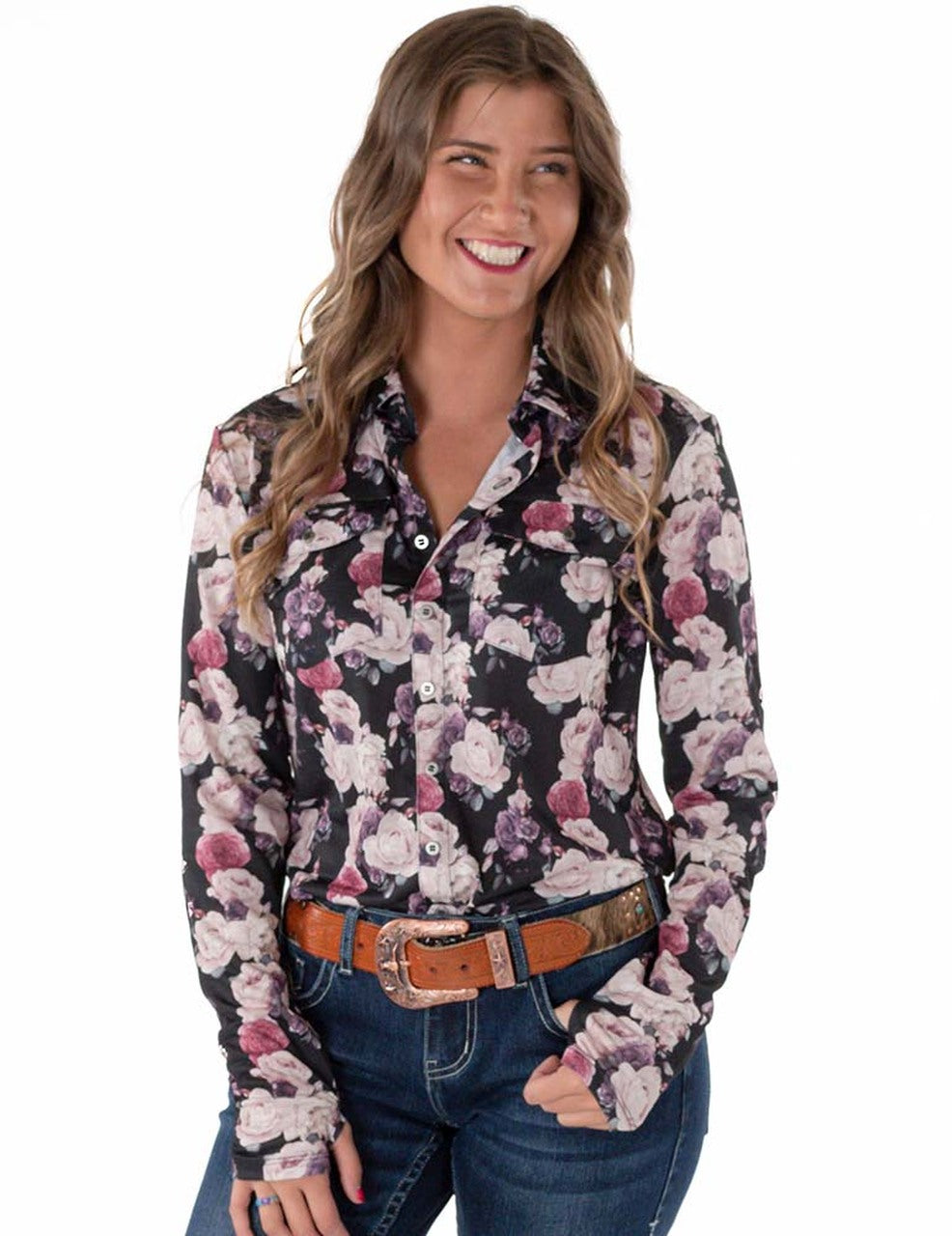 COWGIRL TUFF Women's Floral Pullover Button-Up