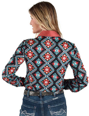 COWGIRL TUFF Women's Aztec Pullover Button-Down
