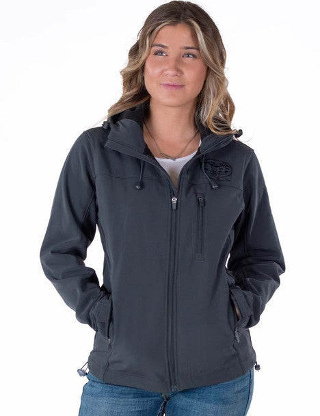 COWGIRL TUFF Stretch Microfiber Jacket with Embroidered Logo (Charcoal)
