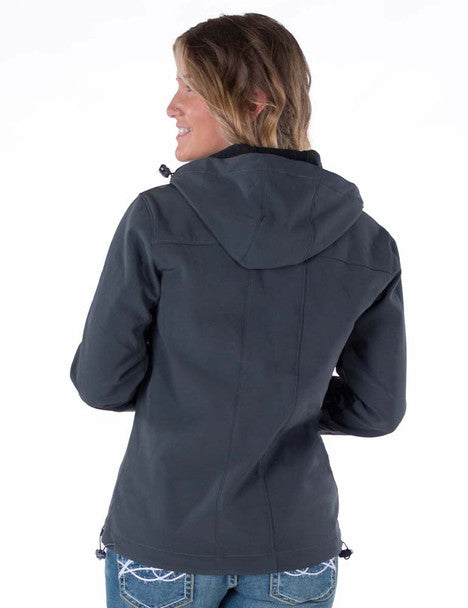 COWGIRL TUFF Stretch Microfiber Jacket with Embroidered Logo (Charcoal)