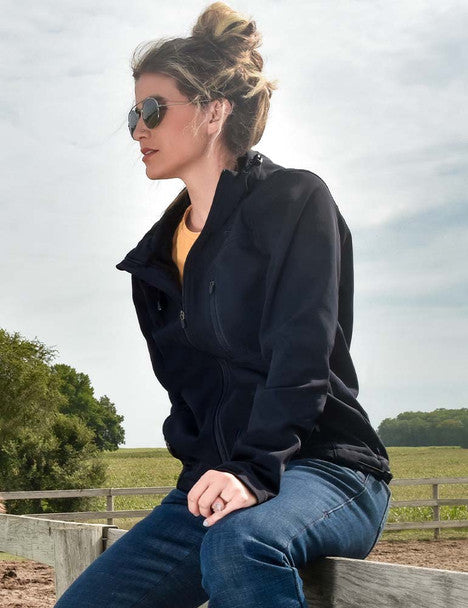 COWGIRL TUFF Stretch Microfiber Jacket with Embroidered Logo (Black)