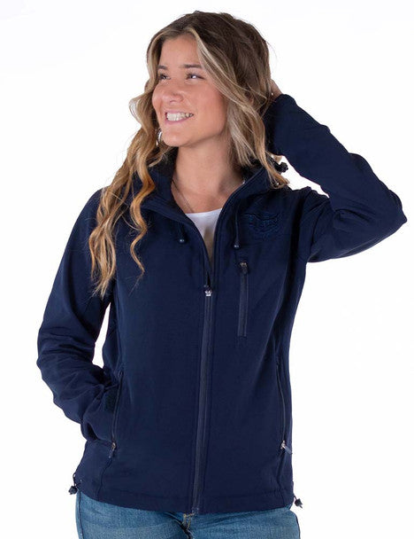 COWGIRL TUFF Stretch Microfiber Jacket with Embroidered Logo (Navy)