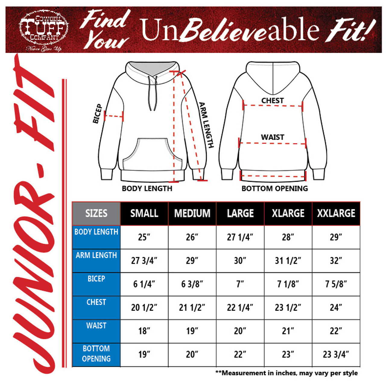 COWGIRL TUFF Women's CTC Athletic Print Junior Fit Hooded Sweatshirt (Navy)