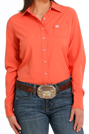 CINCH Women's ARENAFLEX Coral Button-Down Western Shirt