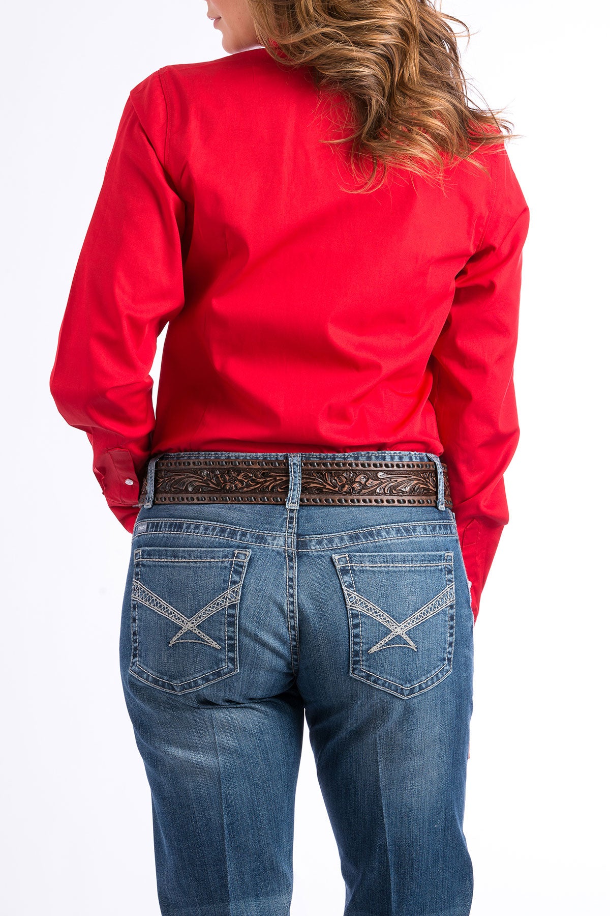 CINCH Women's Solid Red Button-Down Western Shirt