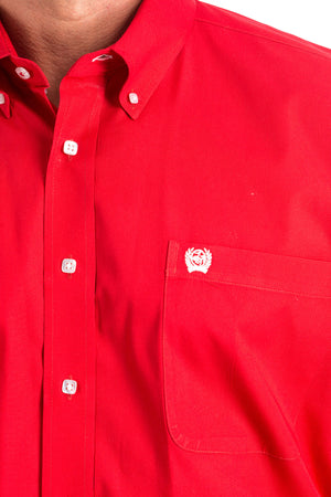 CINCH Men's Solid Red Button-Down Western Shirt