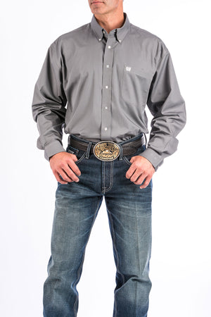 CINCH Men's Solid Gray Button-Down Western Shirt