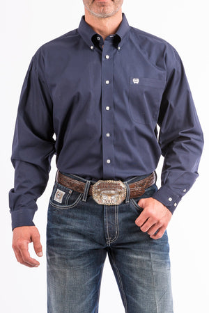 CINCH Men's Navy Solid Button-Down Western Shirt