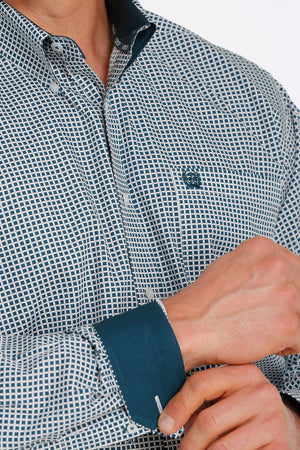 CINCH Men's Teal Button-Down Western Shirt