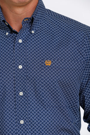 CINCH Men's Royal Blue Button-Down Western Shirt