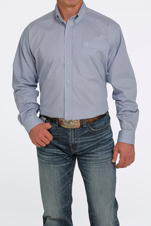 CINCH Men's Light Blue Button-Down Western Shirt