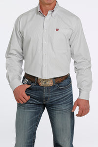CINCH Men's Light Blue Stripe Button-Down Western Shirt