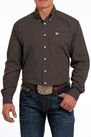 CINCH Men's Brown Button-Down Western Shirt