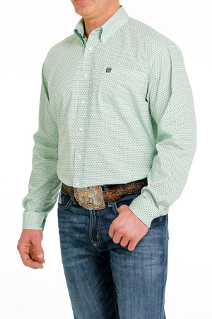 CINCH Men's Green Button-Down Western Shirt