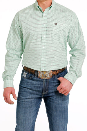 CINCH Men's Green Button-Down Western Shirt