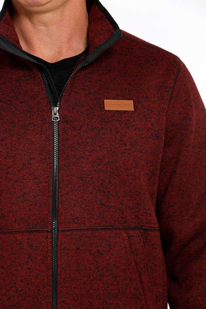 Cinch Men's Burgundy Sweater Jacket