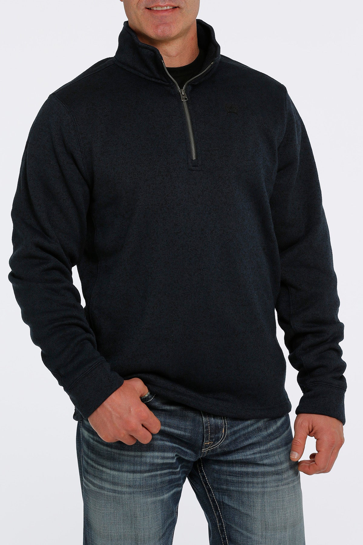 CINCH Men's Navy 1/4 Zip Sweater