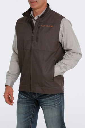 CINCH Men's Brown Textured Bonded Vest